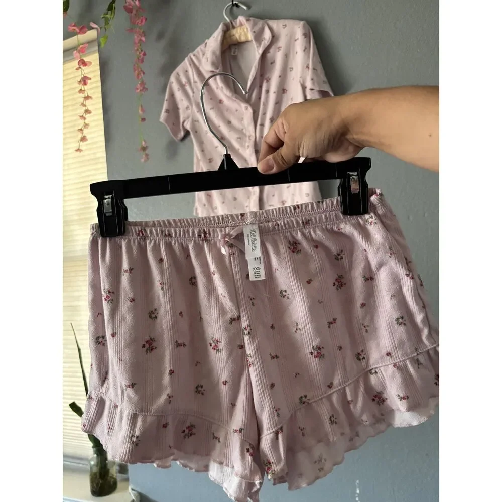 Wild Fable Pink Floral Pajama Set – Size XXS